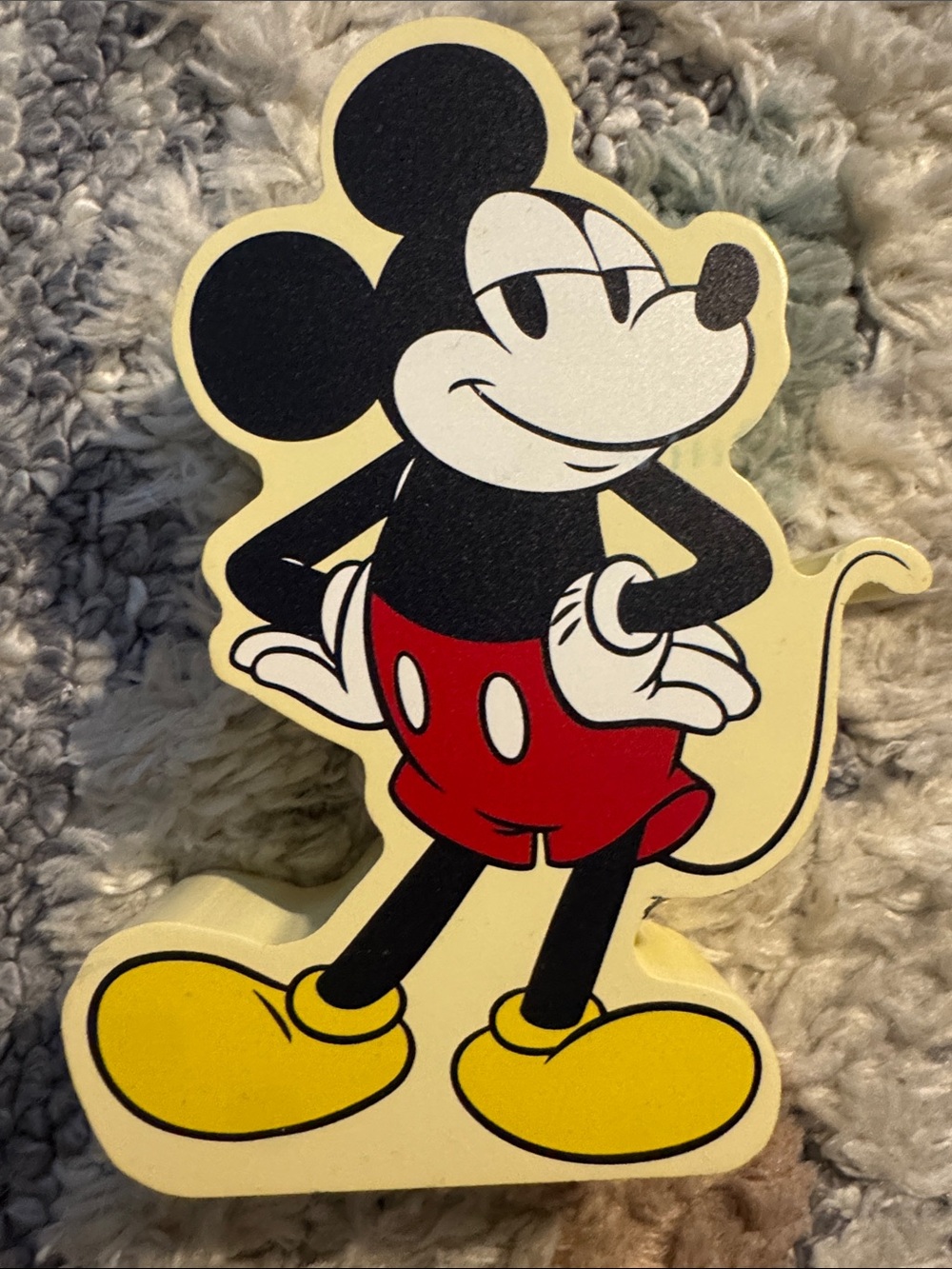Disney Mickey Mouse Block Figure Yellow Red Black Accent Decor